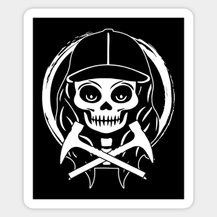 Rockhound Skull and Hammer White Logo Sticker